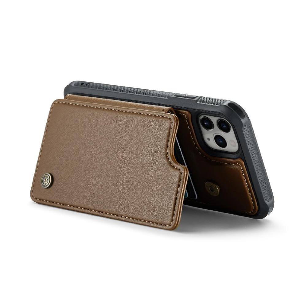 (Brown) CaseMe Wallet Case For IPhone 11 Pro Max RFID Blocking PU Leather Slim Shockproof Case Card Holder Kickstand