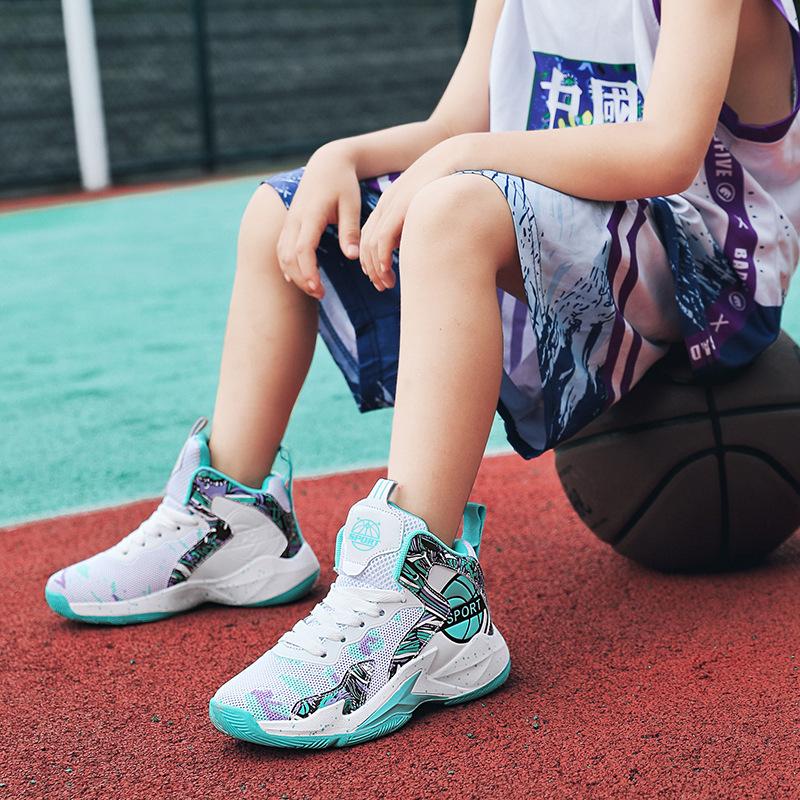 Boys shoes sneakers 2025 new children's basketball shoes medium and large children's non-slip running shoes youth sneakers students