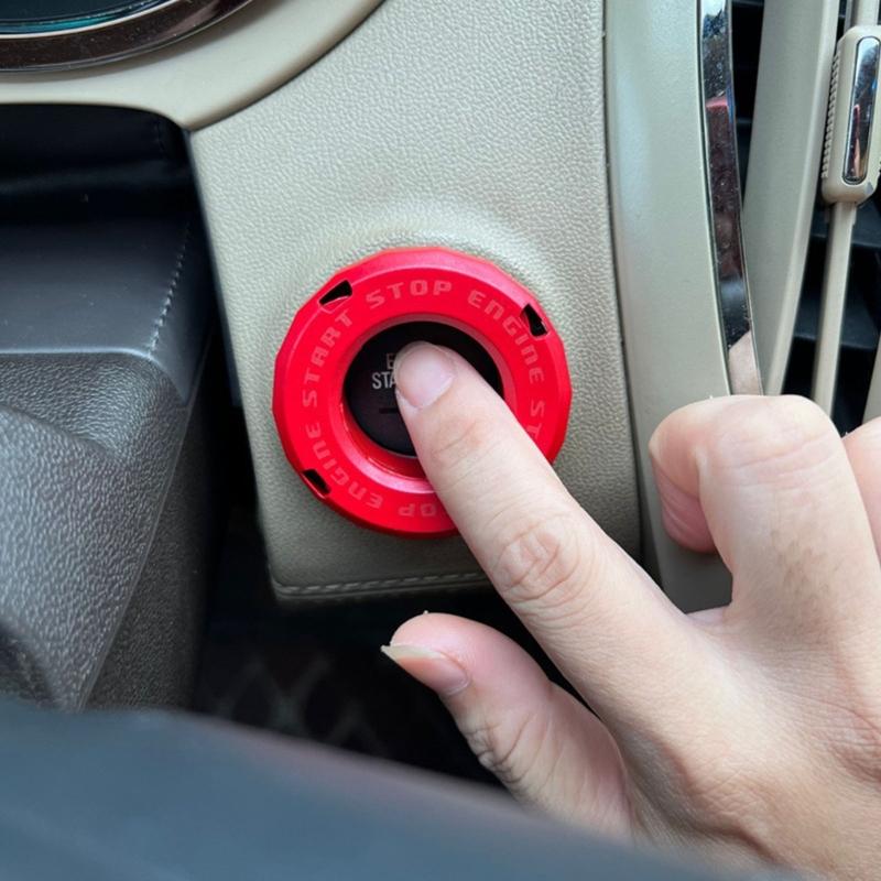 Upgrades Car Engine Start Stop Button Rings ABS Switch Protector Cover for Enhances Safety In Schools Offices & Family