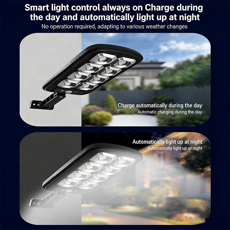Solar Street Lights Outdoor Waterproof Security Motion Sensor LED Lamp with 3 Lighting Mode Solar Lights for Garden Path Decor