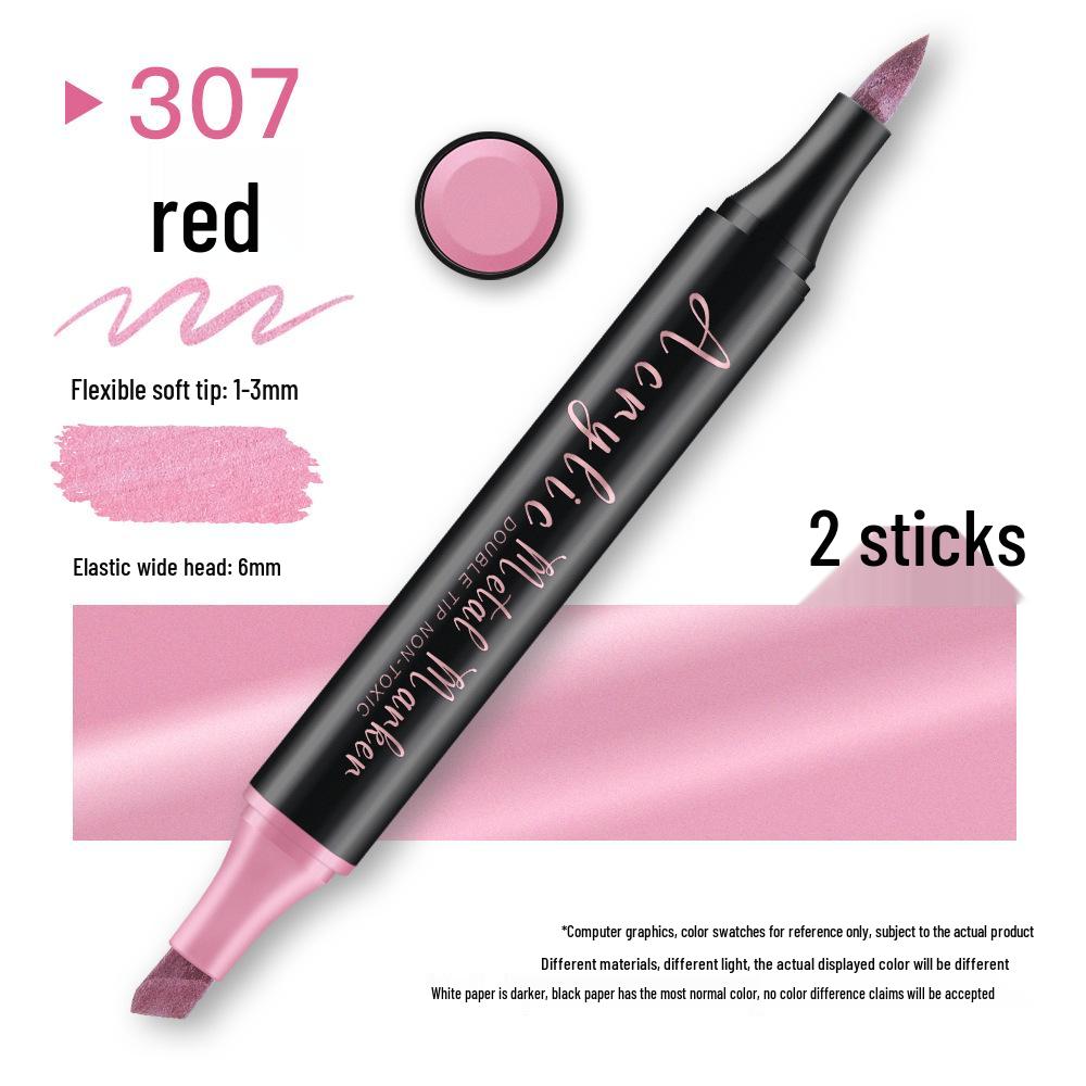 Glitter Acrylic Dualtip Metallic Brush Pens Waterproof Quickdry And Nonfading