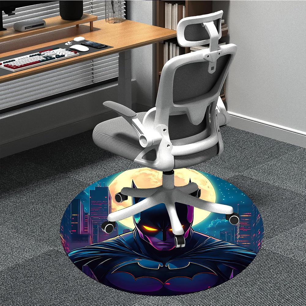 1pc Batman Moonlight Office Round Area Rug, Under Office Chairs Bedroom Living Room Home Decor, Room Deco, Available In Various Sizes