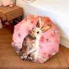 Rabbit and Flower pattern, automatic folding umbrella, portable and foldable design, 8 ribs, a Christmas or birthday gift.