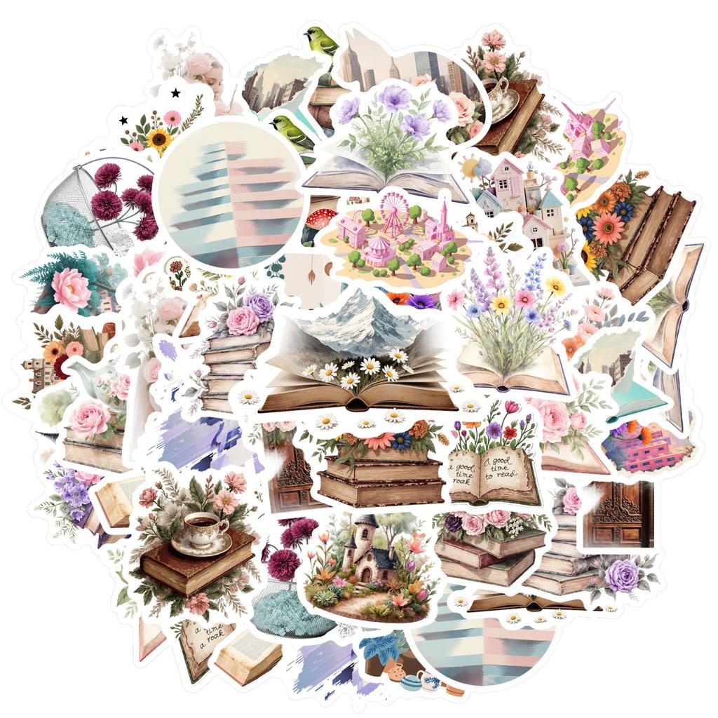 35pcs-50pcs Vintage Vintage Stickers Artistic Nature Stickers Teacher Reward Stickers For Guitar Laptop Helmet Skateboard