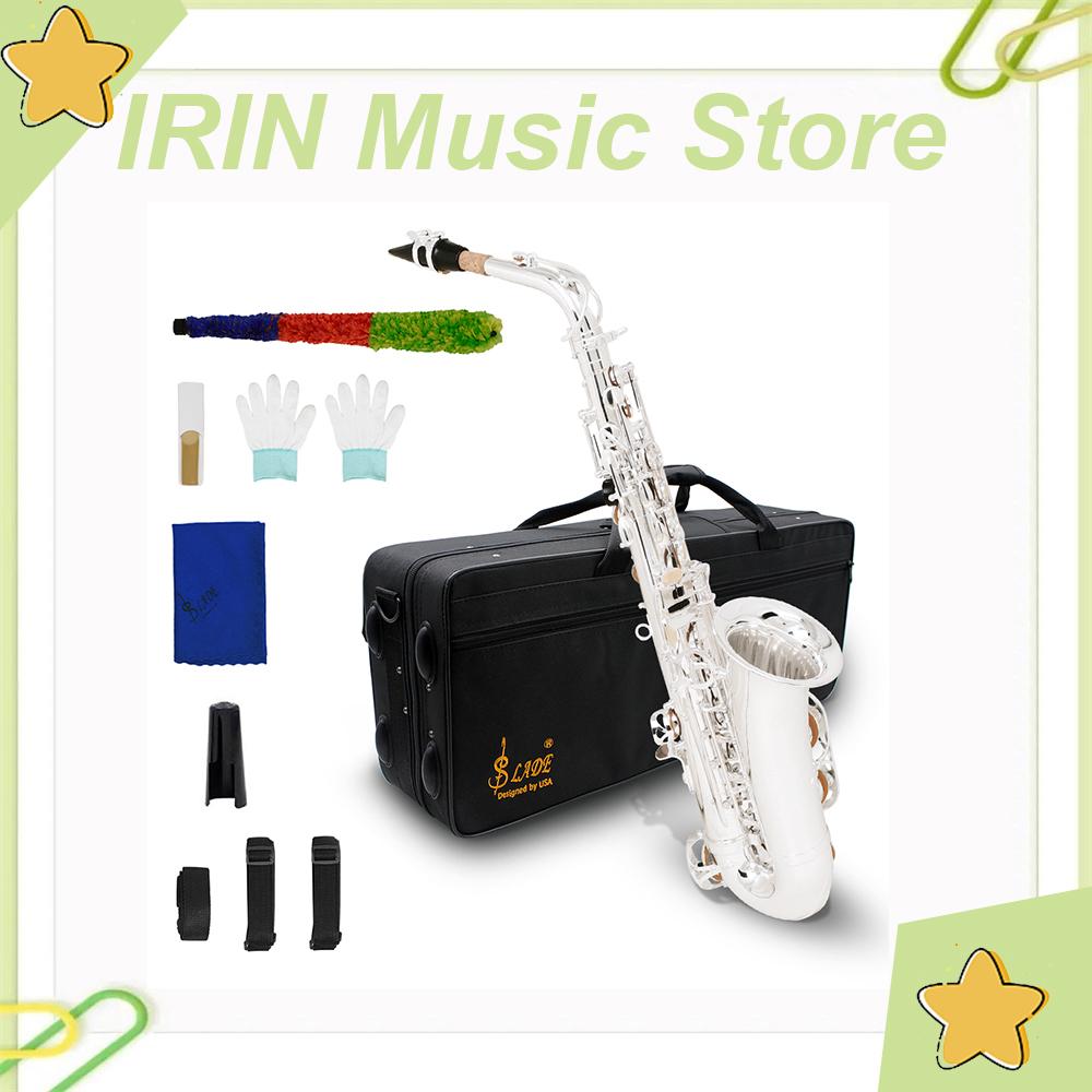 SLADE E-flat Alto Saxophone Premium Brass Body Carved White Shell Keys Saxophone Set with Case Professional Woodwind Instruments