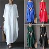 Plus Size Women Vintage Loose Round Neck Spring Dress for Daily Wear