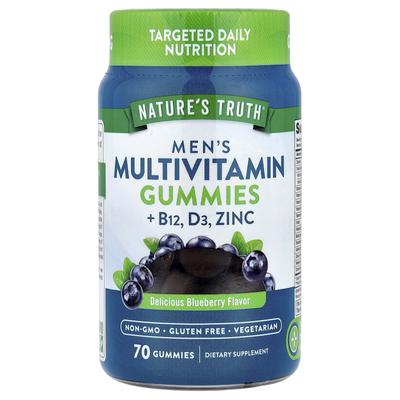 Men's Multivitamin Gummies + B12, D3, Zinc, Delicious Blueberries, 70 Gummies