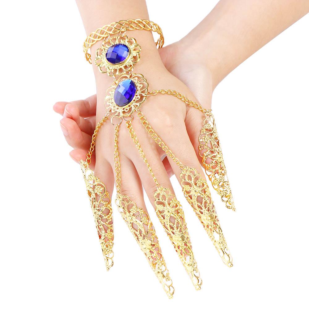 Tip Protection Jewelry Gift Golden Finger Bracelet Belly Dance Bracelet Knuckle Rings Nail Rings