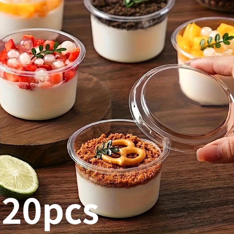 20 шт. Прозрачный многоразовый мерный стакан с защелкивающейся крышкой - Прочный стакан из ПЭТ-пластика, штабелируемый, герметичный, подходит для вечеринок 20pcs