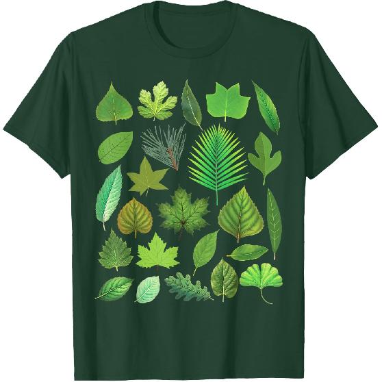 Types of Tree Leaves Biology Nature Educational T-Shirt