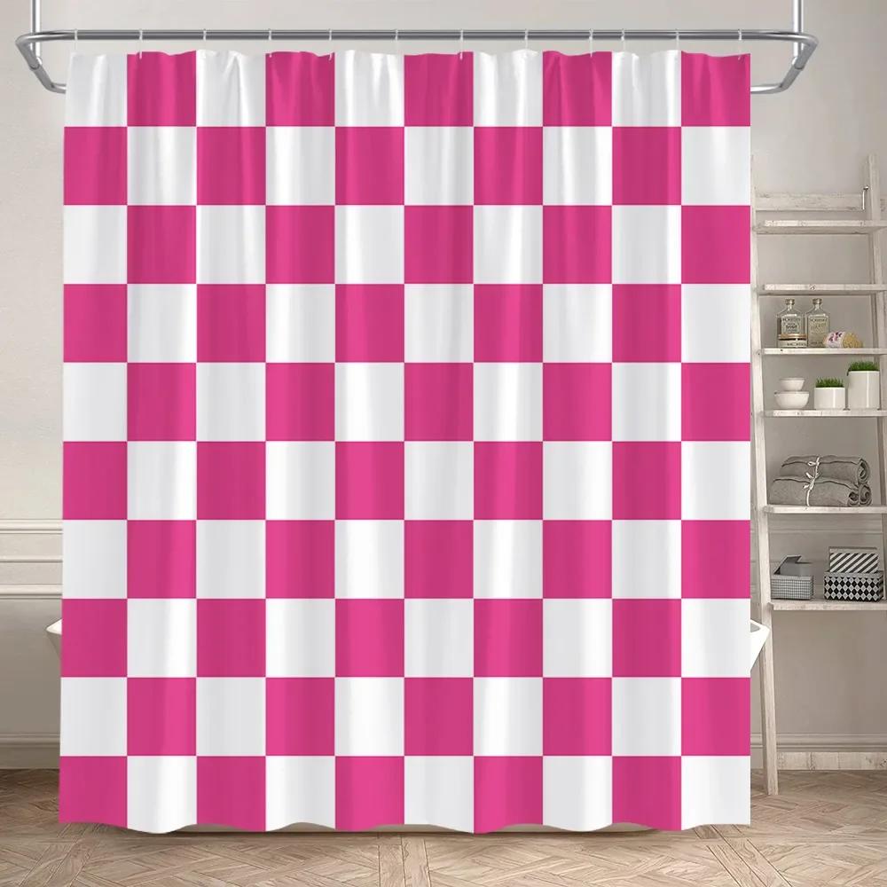 Schwarz-Weiß Gestreifter Duschvorhang Moderne Geometrische Linien Minimalistischer Europäischer Stil Badvorhänge Polyester Badezimmerdeko 90x180cm-35x70in
