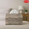 1pc Tissue Box, 2D Flat, Printed On Both Sides, Wavy Black And Tan Horizontal Stripe. Suitable for Kitchen, Car, Elegant Decorative Box, Intended for