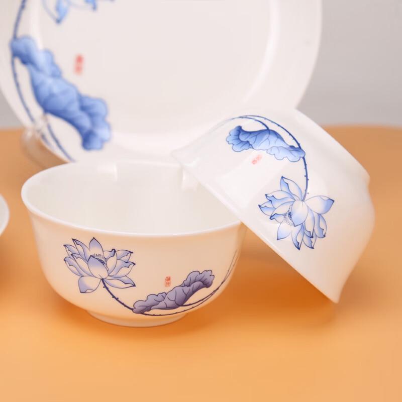 Chinese Style Bone China 10-Piece Dinnerware Set
