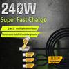 3 In 2 240W Fast Charging Cord For Micro USB Type C Charger Cable 1.2m Multi Usb Port Multiple Usb Charg Cord For iphone huawei
