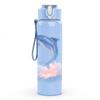 1pz Delfino Saltellante Cartone Animato 750ml Colore Plastica Borraccia Sportiva Tappo a Flip Anti-perdita con Cannuccia Adatta per Sport Ufficio Uso Domestico