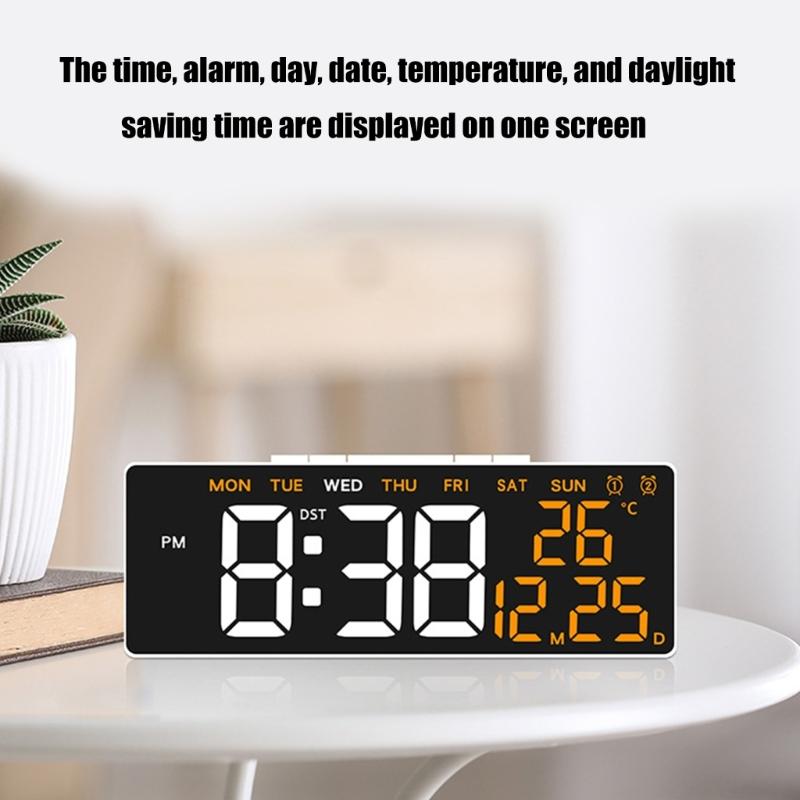 Modern LED Desk Clock With USB Charging Port And Multiple Alarm Setting Adjustable Brightness Digital Alarm Clock