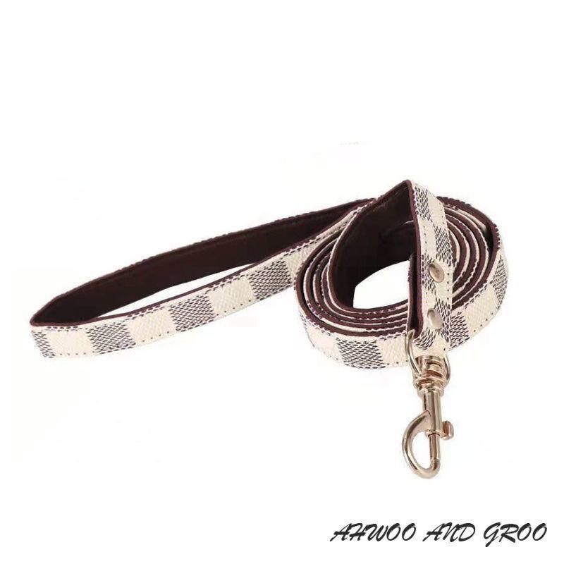 Diamond-embellished Monogram Leather Pet Collar Small Medium Dogs Cats