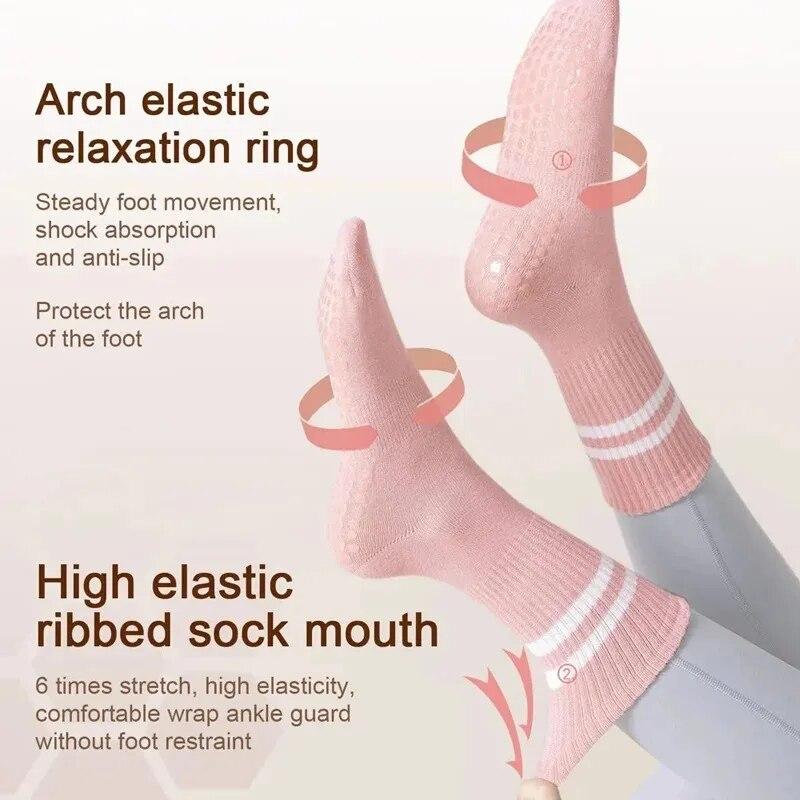 Socks Non-slip Silicone Cotton Socks Pilates Yoga Exercise Socks Indoor Fitness Socks Women's Sportswear Accessories