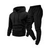 250g Men's Trendy Sports Hoodie & Sweatpants Set - Plain Color