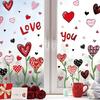 Heart Love Glass Window Stickers 3D Valentine's Day Scene Decoration Background Glass Static Wall Stickers Creating Holiday