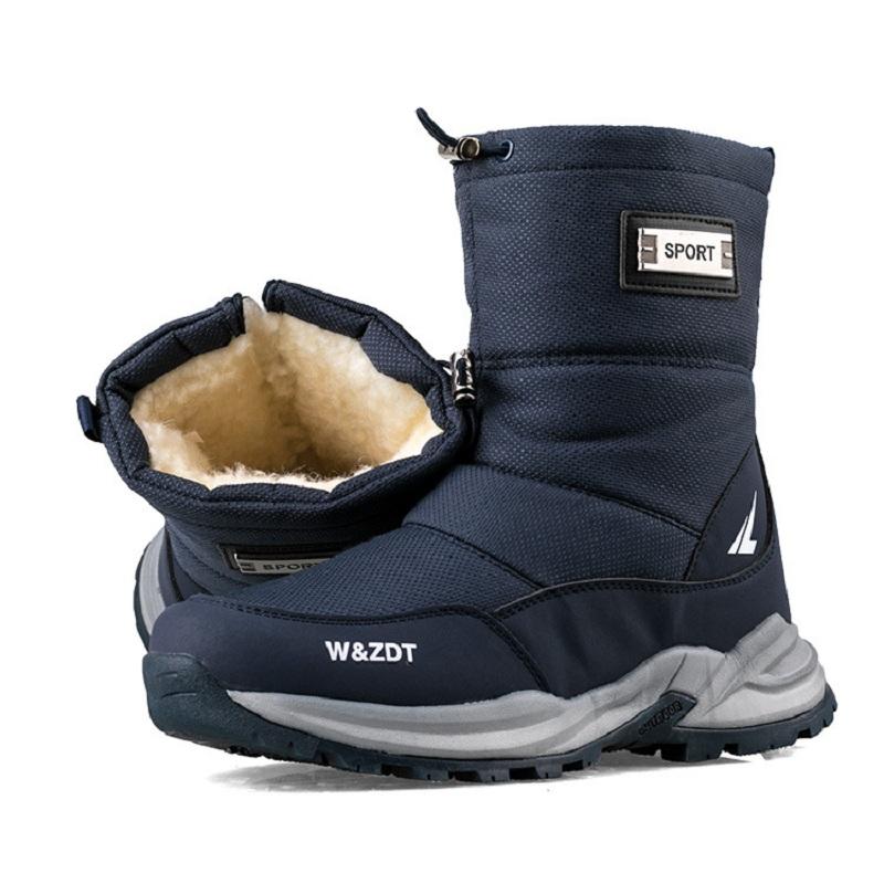 Thickened Snow Boots Antiskid Waterproof Casual Winter Cotton Shoes Plush Warm Men Short Boots Outdoor Work
