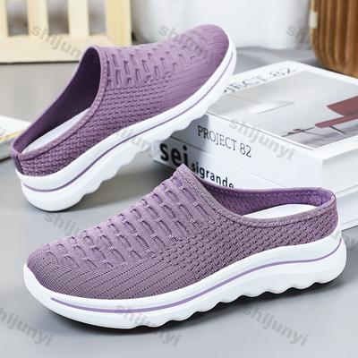 Fashion Women's Casual Shoes Summer Mesh Breathable Soft Sole Slippers Fashion Non Slip Lightweight Comfortable Height Increase Sandals