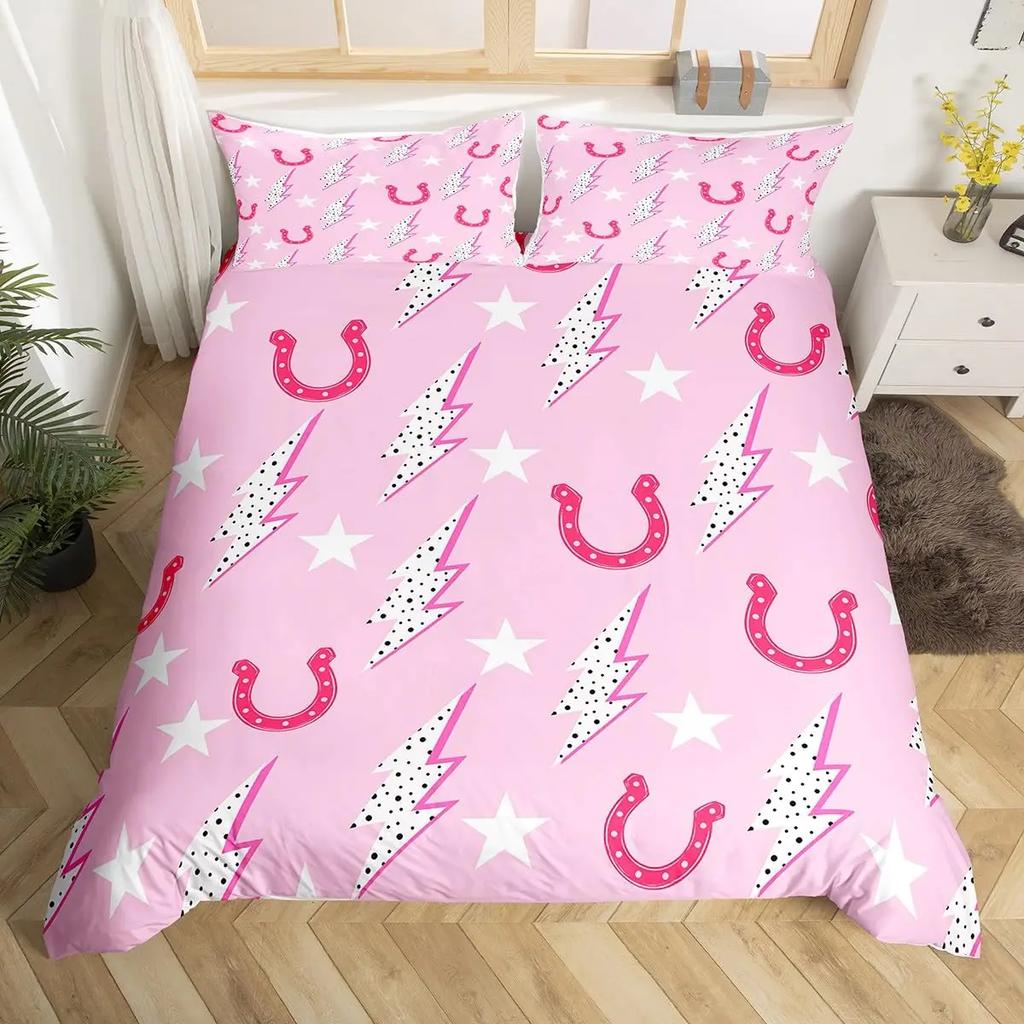 Horseshoe Duvet Covers for Teens Adults Queen Size Quilt Covers Lightweight Down Room Decor 2 Pillowcases 1 Duvet Cover No Quilt