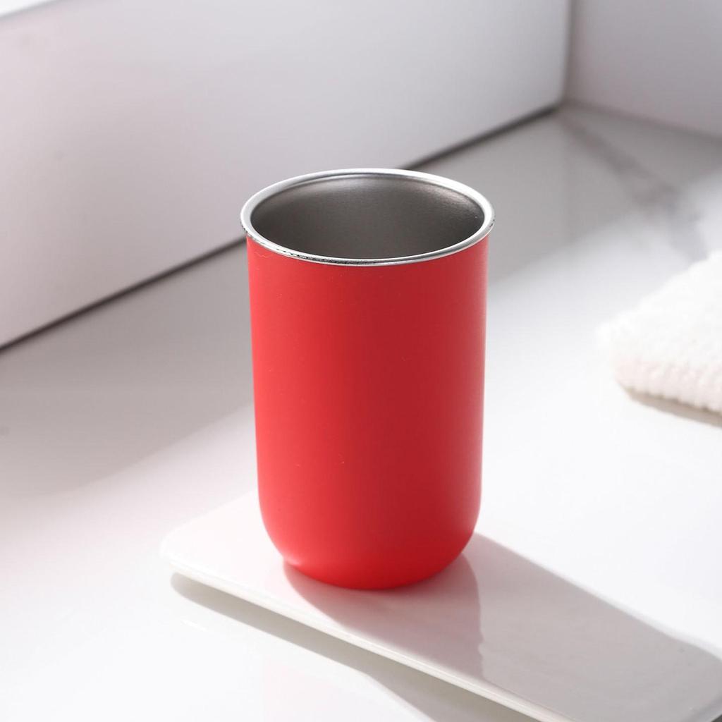 304 Stainless Steel Double-Layer Toothbrush and Mouthwash Cup