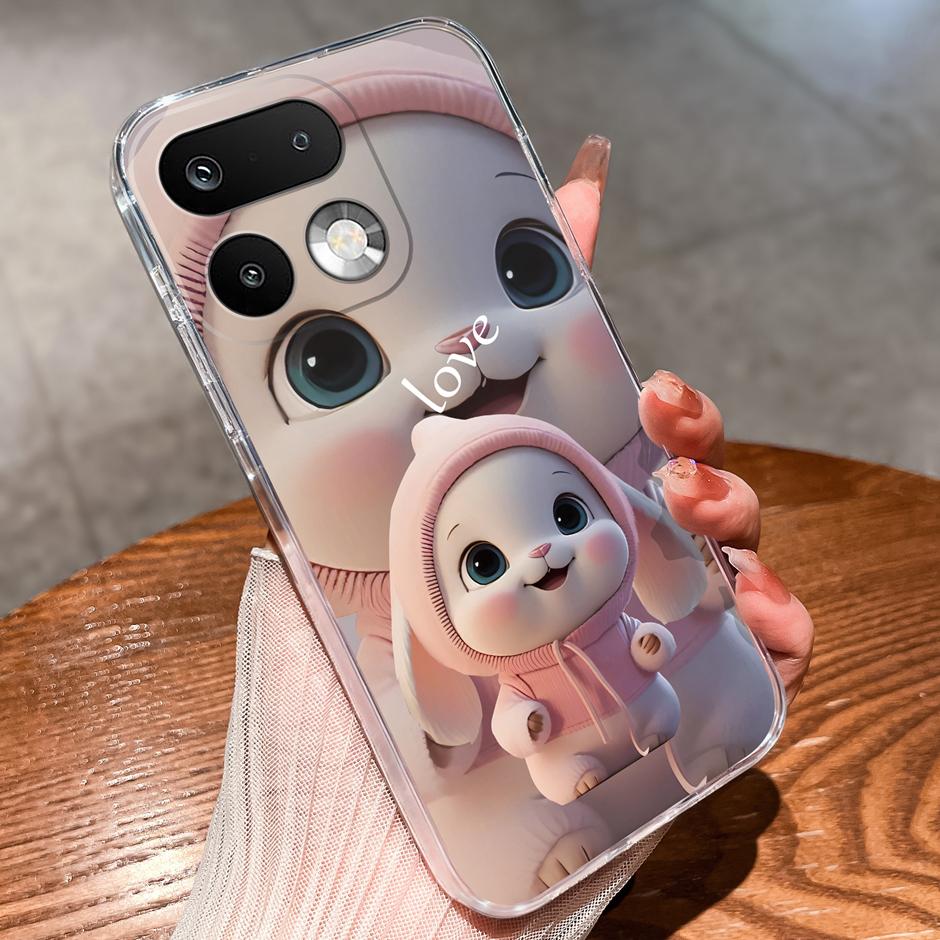 Cases For OPPO Realme 16 Pro 16 Pro Plus Yellow Duck Girl Antifouling Trendy Transparent Housing For Realme 16Pro 16 Pro+ Fundas