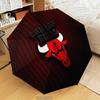 Chicago-Bulls Logo Automatic Folding Umbrella - 8-Rib Travel Umbrella with Auto Open/Close & Portable Gifts for Holidays or Birthdays