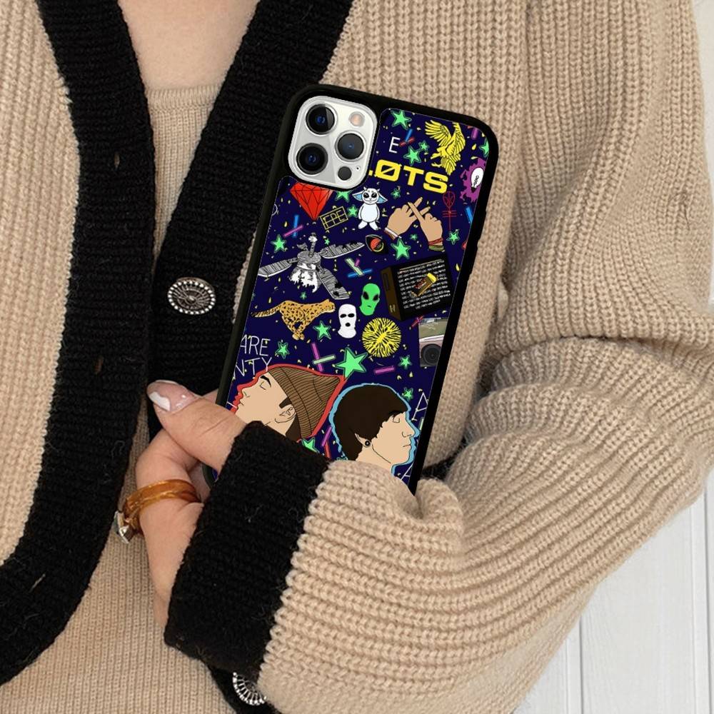 T-Twenty One Pilots Phone Case For IPhone 17 16 Pro Max 11 12 13 14 15 Hard PC+TPU Bracket Back Cover