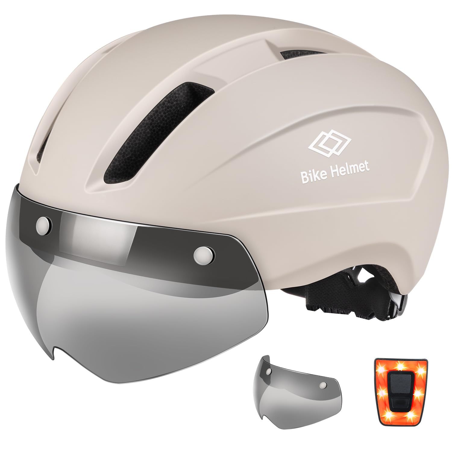 

Mixiu Bicycle CE with Magnetic UV Impact Adjustable Size with LED for Road and and School Helmet, Certified, Goggles, Protection, Windproof,