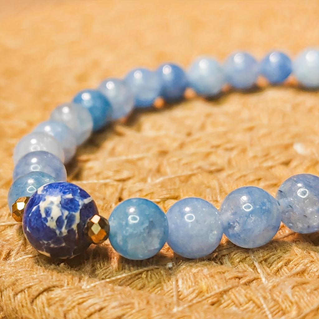 1PC 6mm Blue Natural Stone, Suitable for Daily Party Accessories, the Most Unique Gift for Friends and Family