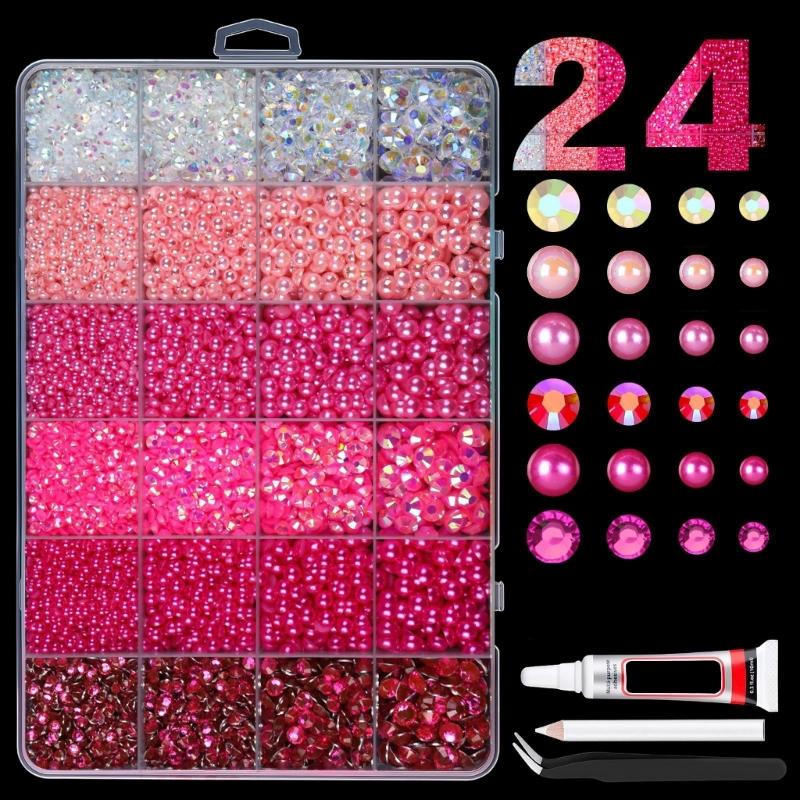 Premium Resin Nail Art Gems Pearls Style Flat Back Rhinestones For Professional Or Home Manicure Flatback Gems