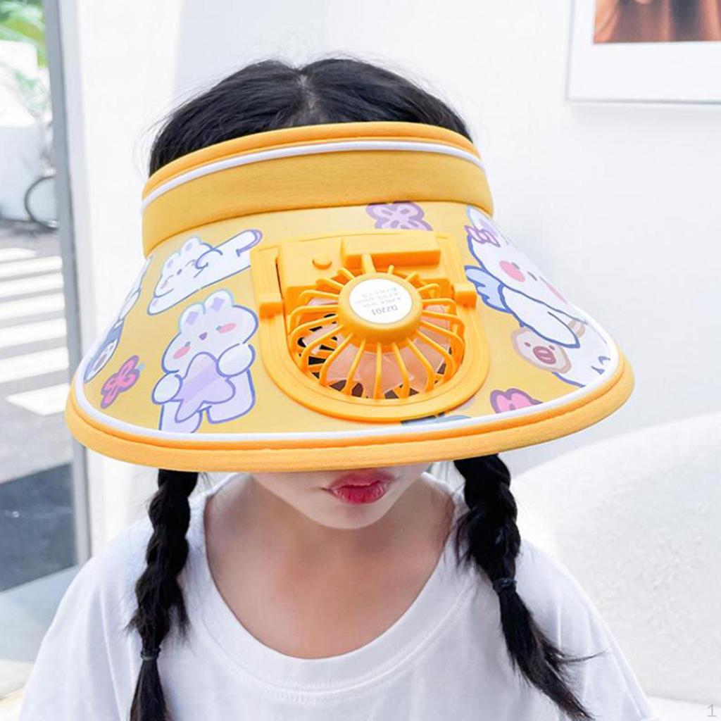Cooling Fan Hat Kids Summer Fans Adjustable Gears Outdoor Sun Hats Built in Visor