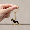 PYNASA Pet Dog Keychain for Men and Women, Cute Puppy Animal Keychain Accessory for Car, Backpack, Bag, Wallet, Doberman, Standard