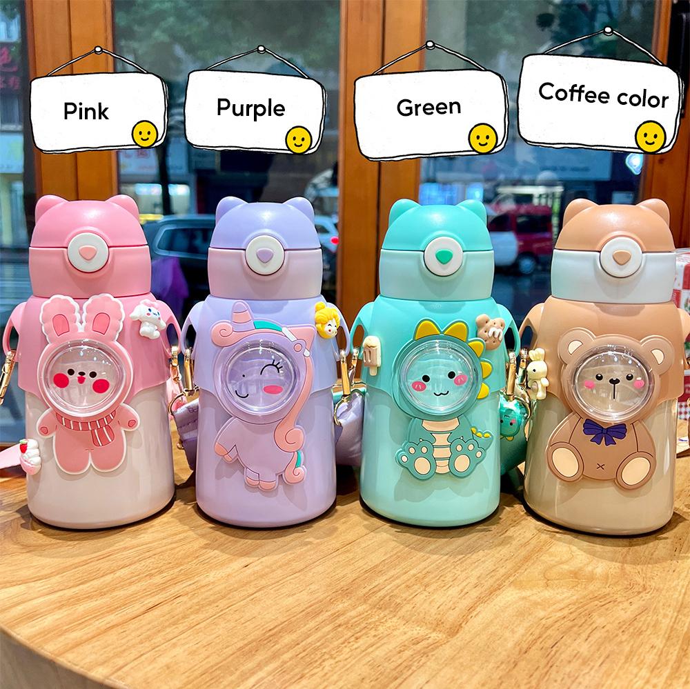 520ML Kids Stainless Steel Thermos Cup Childrens Hot Water Cup Portable Thermos Bottle Cartoon Thermos Bottle Insulation Cup