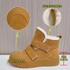 Leather Snow Boots Women's Winter New Thick-soled Heightening Velcro Cotton Shoes Casual Versatile Retro Short Boots Women