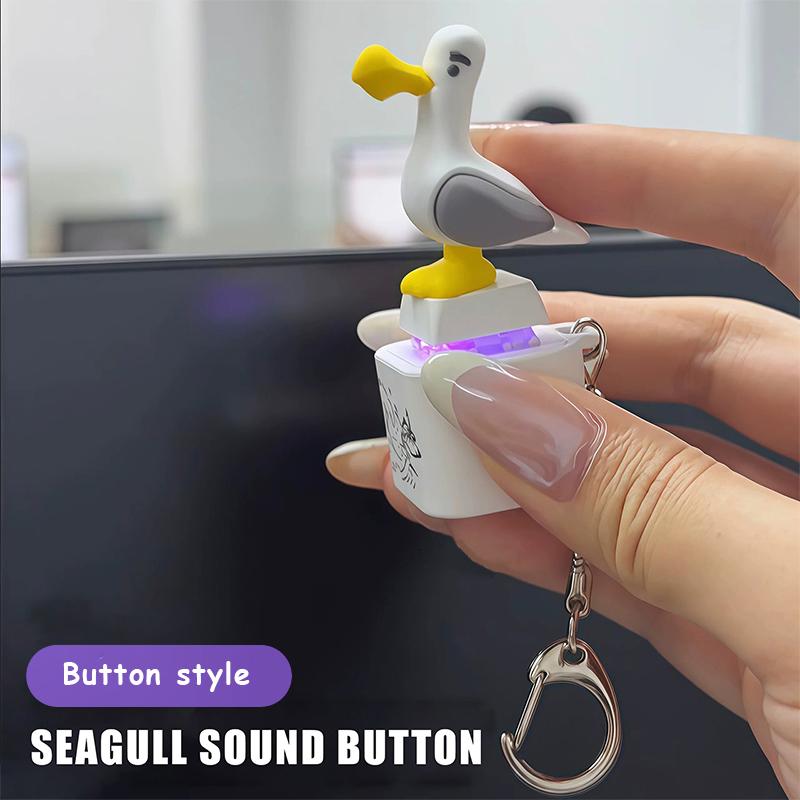Seagull Mine Keychain, Usb Clicky Keyboard Fidget Button, Led Sound Keychain