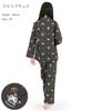 SAZAC Kuromi Shirt Long Sleeve and Pants Loungewear Pajamas, Broadcloth, 100% Cotton, Women's Set, (Black/L/SAN1902)