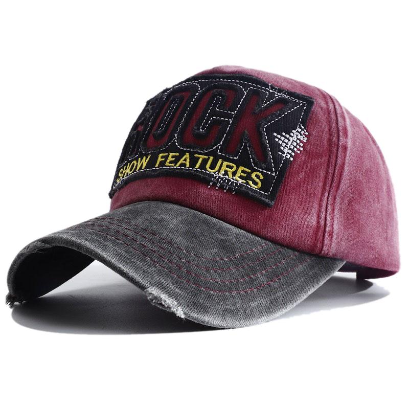 New Designer Letter Embroidered Stitching Washed Cotton Baseball Cap For Men Women Snapback Vintage Outdoor Sport Sun Protection Hat Gorras