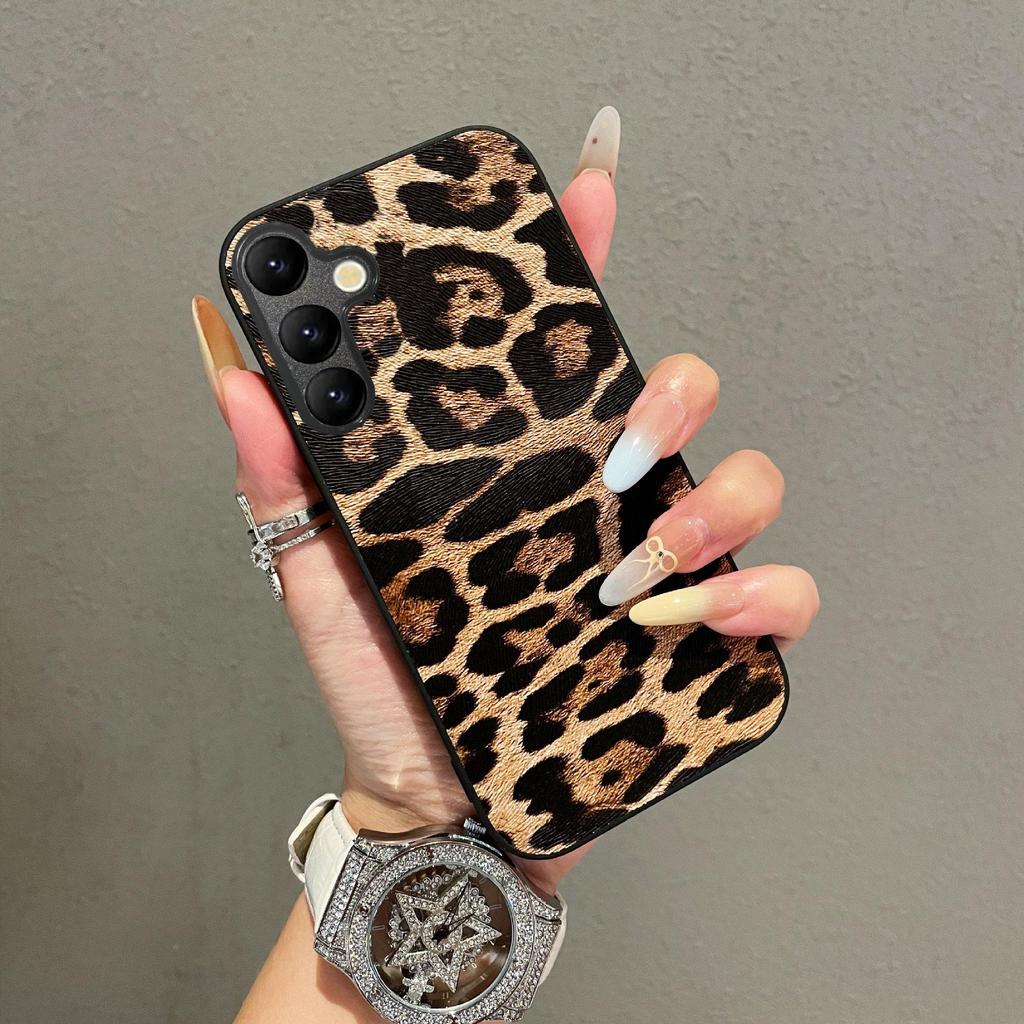 Custodia in Pelle con Stampa Leopardo per Samsung Galaxy S25 Ultra - Design Retro Spicy Girl, Lusso Leggero