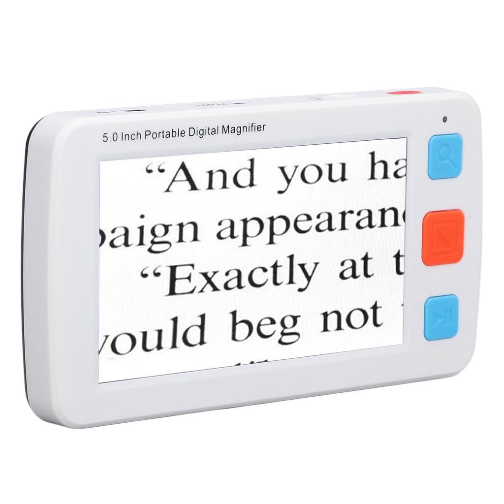 5.0in Electronic Digital Magnifier Portable Reading Aid 4X‑32X Zoom 17 Color Mode Folding Handle