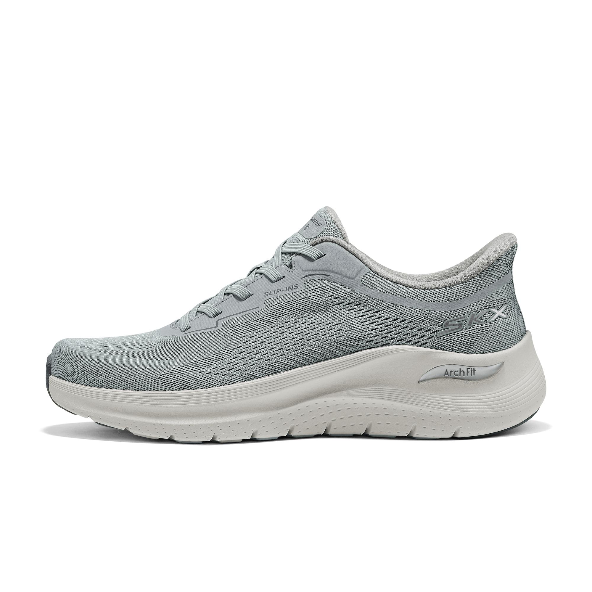 Skechers Arch Fit 2.0 Round Toe Lace-Up Comfortable Mesh Breathable Low-Top Running Shoes Men sneaker 232784-GRY 39.5