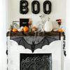 Halloween Lace Curtain Gothic Bat Tablecloth Fireplace Scarf Window Cover for Party Home Decoration Cobweb Halloween