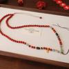 Hand-Woven Natural Nanhong Agate Universal Chain Beaded Necklace Ornament Fashion Women Daily Jewelry Lucky Gift