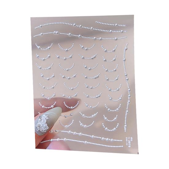 

Наклейка на ногти Rose с французским искусственным жемчугом в стиле арт-стиль, самоклеящаяся ПВХ, водонепроницаемая, сделай сам, съемная, рельефная B