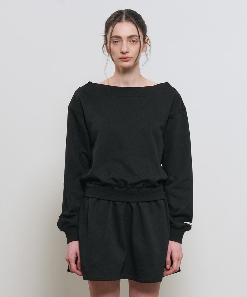 GENERALIDEA Boat Neck Sweatshirt Dress [Black] / Gf2Lop509