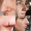 2pcs Hip Hop Punk Style D-Shaped Nose Ring/Lip Ring/Earring,Stainless Steel Jewelry,Hypoallergenic No-Piercing Ear Cuff