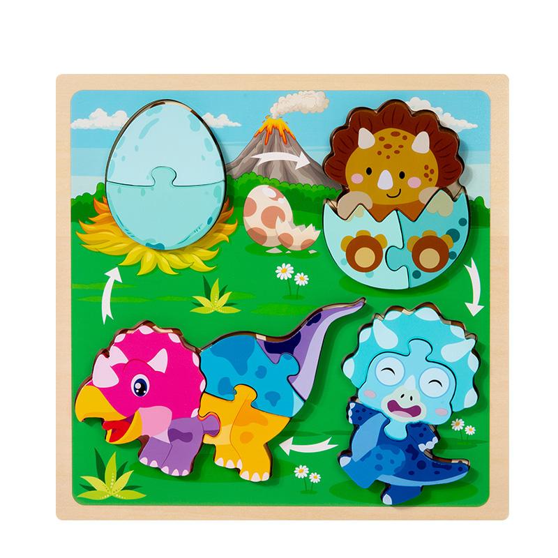 Baby Toy Wooden 3D Puzzle Toys Life Cycle Puzzle Cartoon Jigsaw For Children Baby Early Educational Intelligent Gifts for Kids